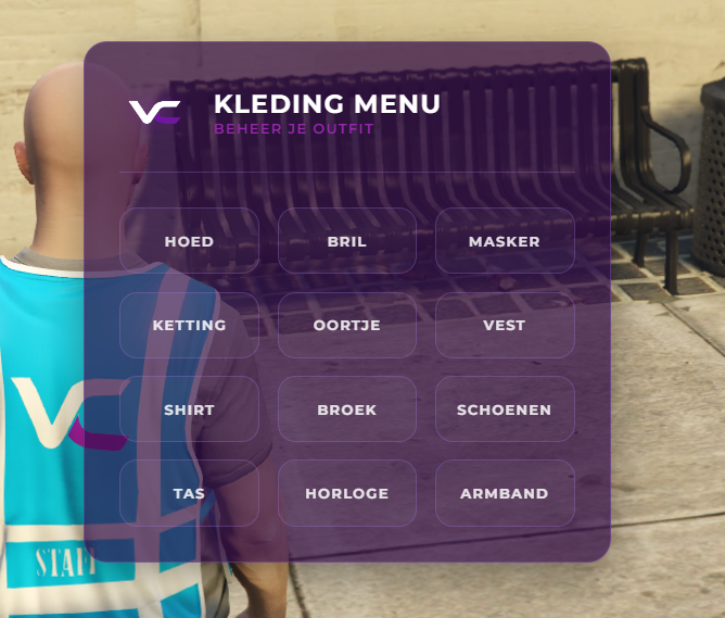 Kledingmenu